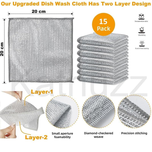 Multifunctional Non-Scratch Wire Dishcloth (Pack of 5/ 10/15)