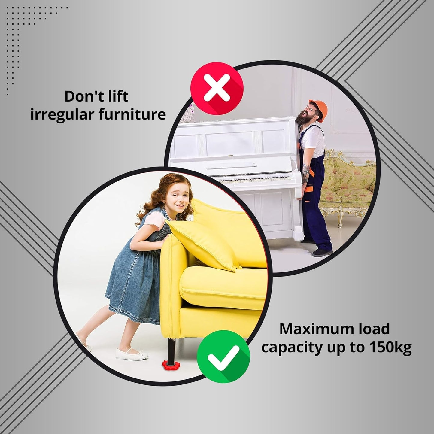 Furniture Lifter with Wheel Pads