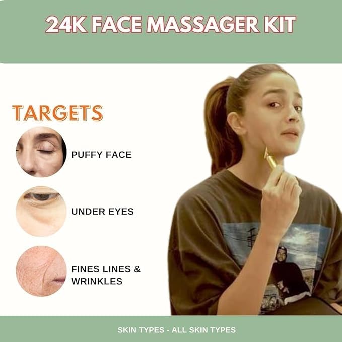 Gold Platted Electric Face Massager For Face Skin Care