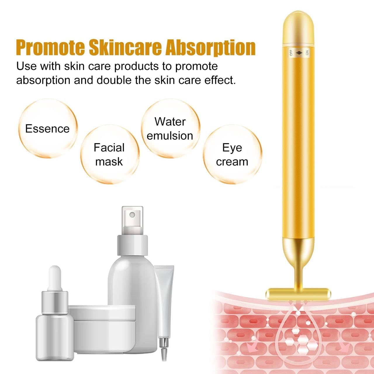 Gold Platted Electric Face Massager For Face Skin Care