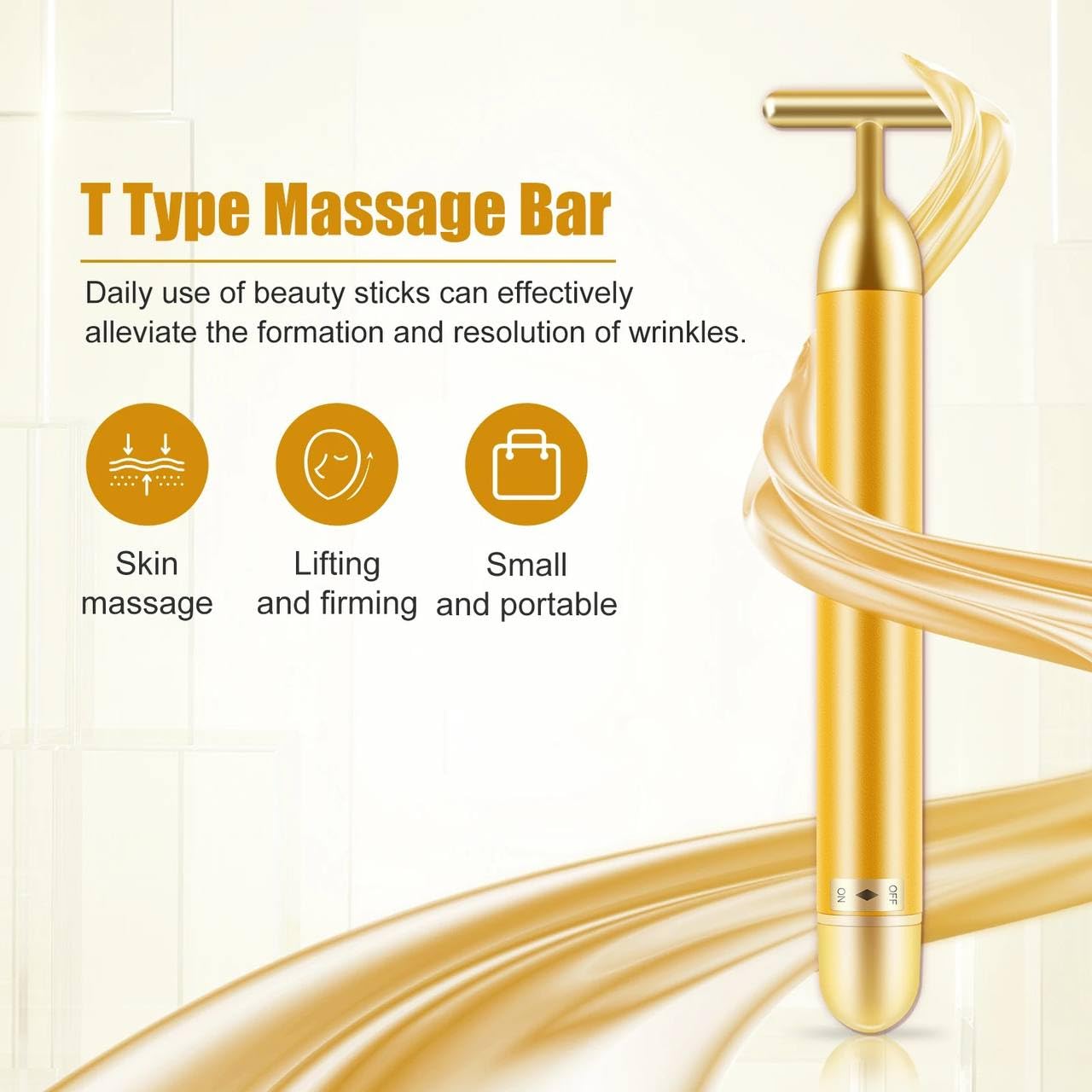 Gold Platted Electric Face Massager For Face Skin Care
