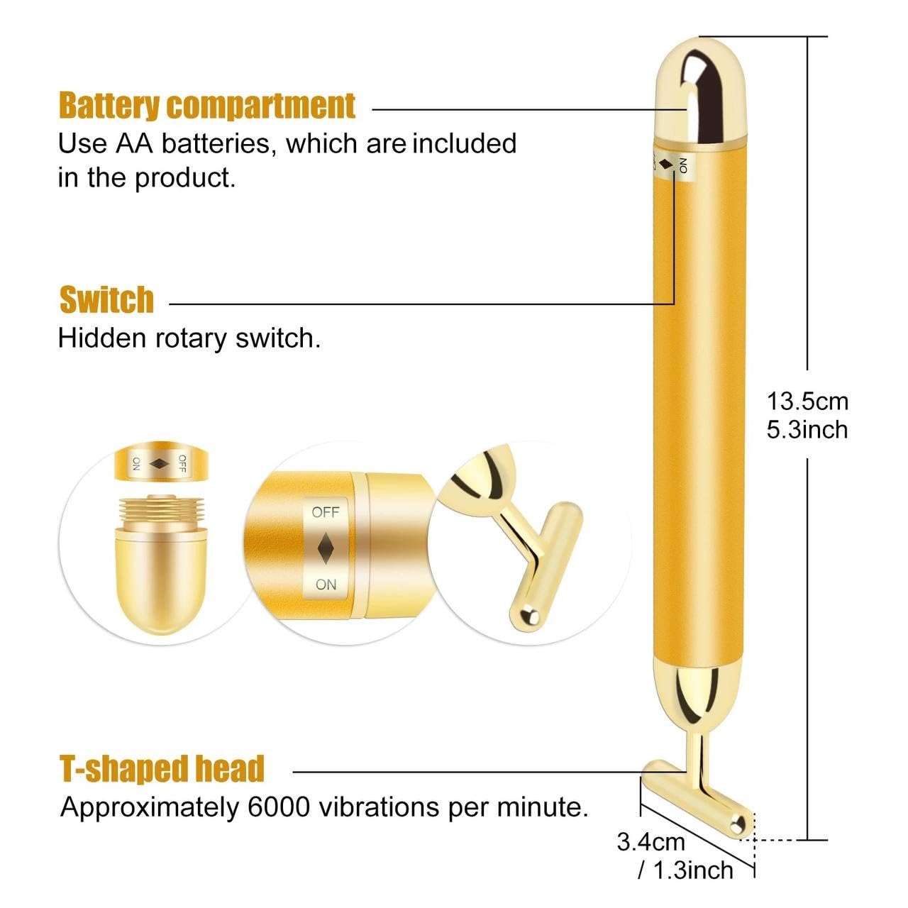 Gold Platted Electric Face Massager For Face Skin Care
