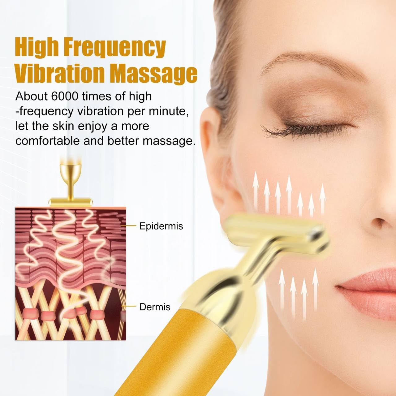 Gold Platted Electric Face Massager For Face Skin Care