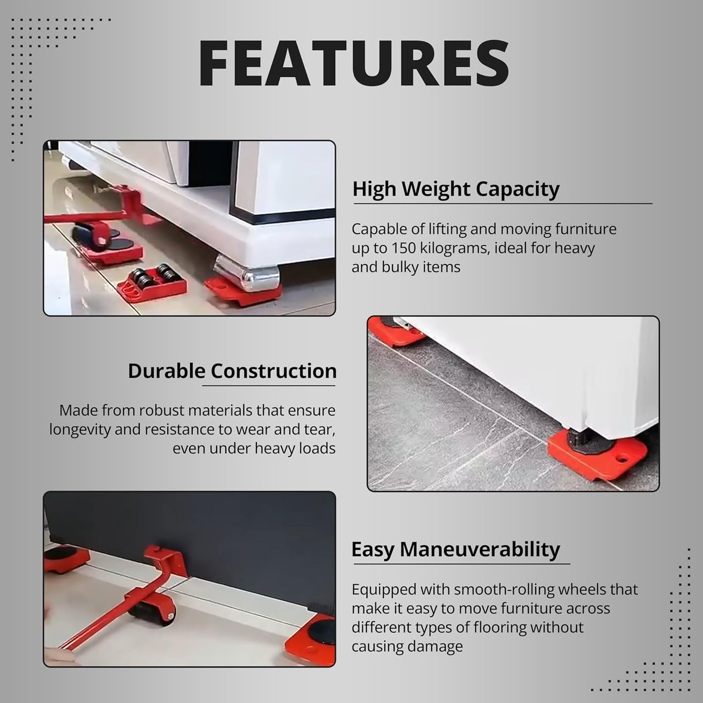 Furniture Lifter with Wheel Pads